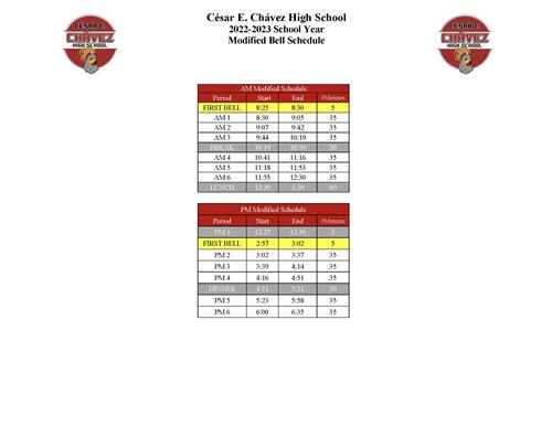 Modified Bell Schedule